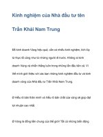 Kinh nghiệm của Nhà đầu tư tên Trần Khải Nam Trung pot