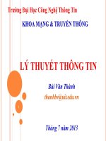 bài giảng lý thuyết thông tin - bùi văn thành