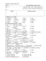 Đề kiể tra học kỳ II tiếng anh 7