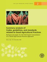 Summary analysis of Codes, guidelines, and standards related to GAP pps