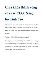 Chìa khóa thành công của các CEO: Năng lực lãnh đạo ppt