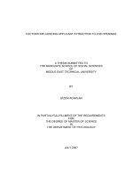 Tài liệu tiếng anh tham khảo FACTORS INFLUENCING APPLICANT ATTRACTION TO JOB OPENINGS