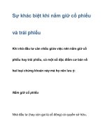 Sự khác biệt khi nắm giữ cổ phiếu và trái phiếu potx