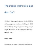 Thận trọng trước kiểu giao dịch “lạ”! pptx