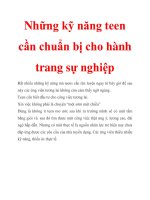Những kỹ năng teen cần chuẩn bị cho hành trang sự nghiệp pdf