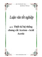 Đề tài Thiết kế hệ thống chưng cất Aceton –Acid Acetic pdf