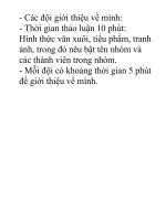 Các đội giới thiệu về mình
