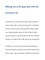 Những lưu ý khi giao dịch trên thị trường tự do pot