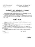 Quyết định của HT V/v thanh lập hội đồng coi thi HKII (2009-2010)