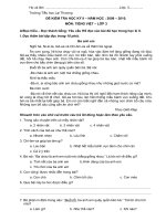 Đề thi học kì 2 môn Tiếng việt Lớp 3