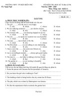 Kiểm tra 15'''' - Số 3 - HKII - Lớp 11