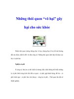 Những thói quen “vô hại” gây hại cho sức khỏe ppt