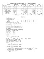 Ma trận đề đáp án hoá học 8