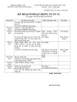 Kế hoạch tuần 32