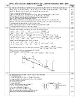 Đáp án HSG Lý 9- Vĩnh Phúc 2007