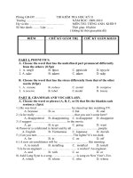 thi hoc ki II tieng anh 9