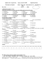 Đề kiểm tra 1tiết số 3-lớp 12-có đáp án