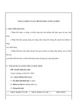 Giáo án Vật lý lớp 9 - NĂNG LƯỢNG VÀ SỰ CHUYỂN HOÁ NĂNG LƯỢNG doc