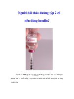 Người đái tháo đường týp 2 có nên dùng insulin? ppt