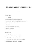 Vật lý 10 nâng cao - ỨNG DỤNG ĐỊNH LUẬT BEC-NULI doc