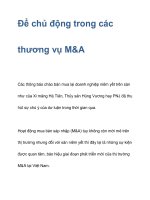Để chủ động trong các thương vụ M&A potx