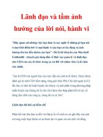 Lãnh đạo và tầm ảnh hưởng của lời nói, hành vi ppt