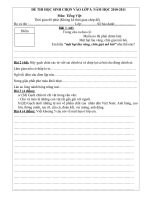 Đề thi HSG: Tiếng Việt, Toán lớp 2