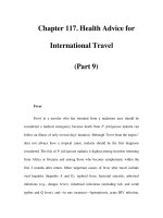 Chapter 117. Health Advice for International Travel (Part 9) pptx