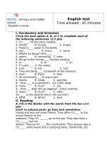 Đề Kiểm tra Anh Văn lớp 6(Số 04)