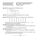 ĐỀ THI HKII TOAN 10 BAN KHTN 2010
