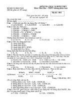 Đề thi và đáp an TNTHPT ( hóa 12)