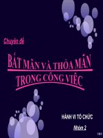 Hành vi tổ chức - Bất mãn và thỏa mãn trong công việc ppsx