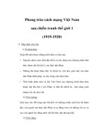 Phong trào cách mạng Việt Nam sau chiến tranh thế giới 1 - Giáo án lịch sử lớp 9 ppsx