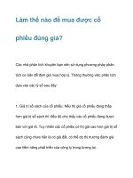 Làm thế nào để mua được cổ phiểu đúng giá? potx