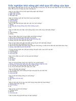 Trắc nghiệm khả năng ghi nhớ qua lối sống của bạn