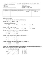 ĐKTCN lớp 4 môn toán