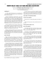 NGHIÊN CỨU KỸ THUẬT GÂY NUÔI SINH KHỐI PARAMECIUM pdf