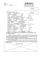 Đề thi HK I Anh 9 + Đáp án