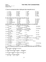 De va dap an bai KT hoc ki 2 tieng anh 6