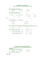 Đề thi môn Toán lớp 1 GHKI