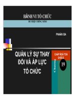 Quản lý sự thay đổi và áp lực tổ chức