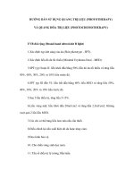 HƯỚNG DẪN SỬ DỤNG QUANG TRỊ LIỆU VÀ QUANG HÓA TRỊ LIỆU pps