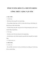 Vật lý lớp 10 căn bản - TÍNH TƯƠNG ĐỐI CỦA CHUYỂN ĐỘNG CÔNG THỨC CỘNG VẬN TỐC ppt