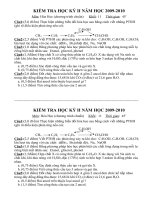 ĐỀ KS HÓA LỚP 11-KỲ 2 SỐ 1