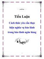 Tiểu luận: Cách thức yêu cầu thực hiện nghĩa vụ bảo lãnh trong bảo lãnh ngân hàng docx