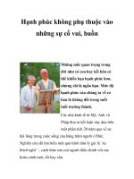 Hạnh phúc không phụ thuộc vào những sự cố vui, buồn potx