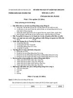 Đề kt học kỳ II môn địa lí 9