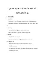 Giáo án vật lý lớp 6 - QUAN HỆ GIỮA GÓC TỚI VÀ GÓC KHÚC XẠ pptx