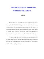 Giới thiệu RESTYLANE xóa rãnh nhăn (WRINKLES TREATMENT) (Kỳ 2) ppsx