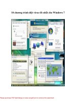10 chương trình diệt virus tốt nhất cho Windows 7- P1 ppsx